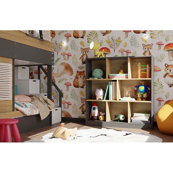 Polica Fiesta 8P ANTRACIT HRAST ARTISAN