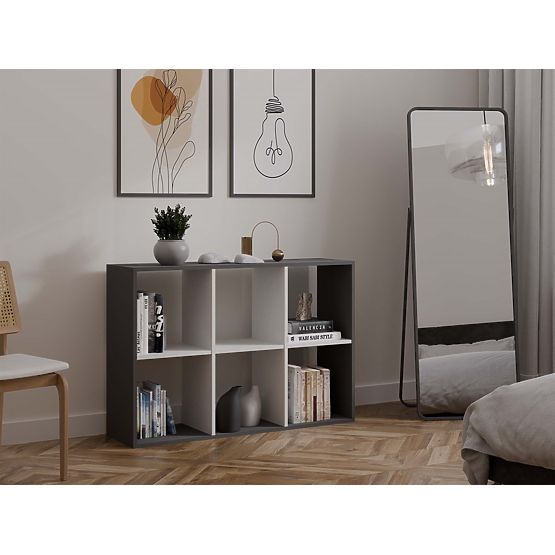 Polica Malax 2X3 ANTRACIT BELA