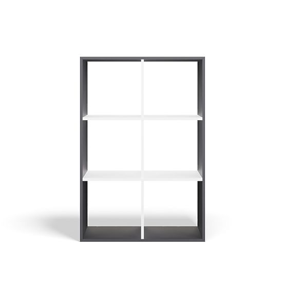 Polica Malax 2X3 ANTRACIT BELA