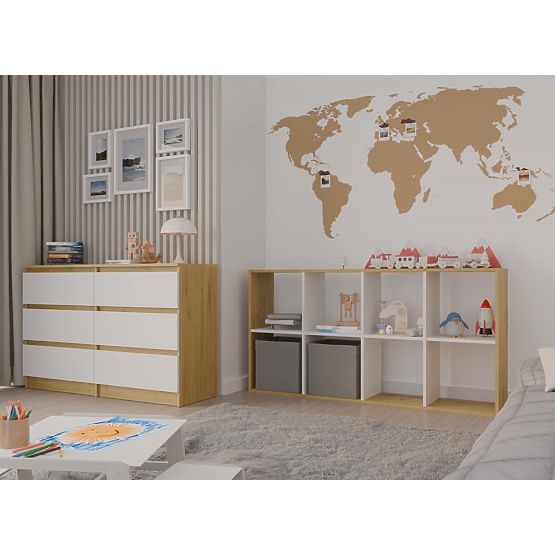 Polica Malax 2X4 HRAST ARTISAN BELA