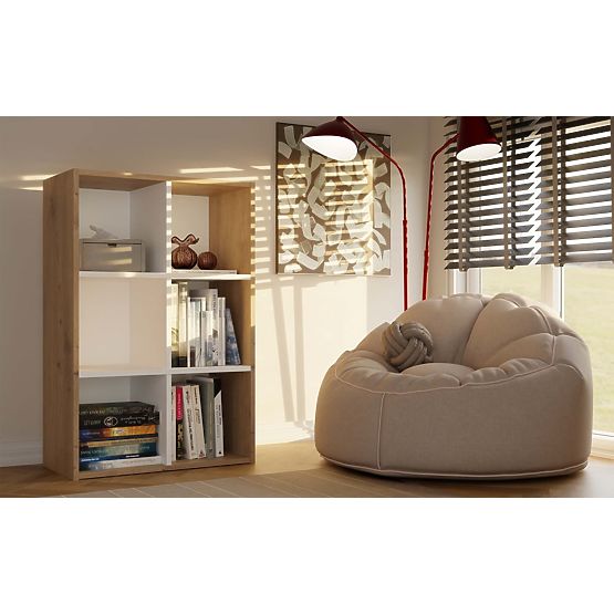 Polica Malax MINI 2X3 HRAST ARTISAN BELA