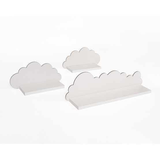Komplet 3 polic - beli oblak