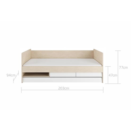 Postelja s hrbtom So sixty 200 x 90 cm