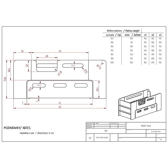 Postelja s predalom Thomas