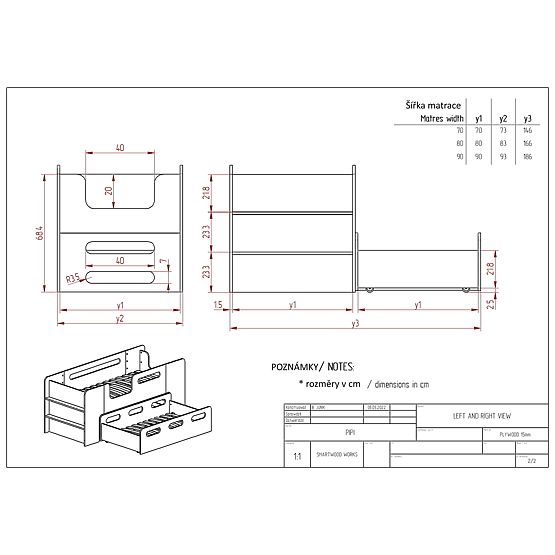 Postelja s predalom Thomas