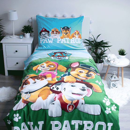 Posteljnina s svetlečim učinkom Paw Patrol 140 x 200 cm + 70 x 90 cm