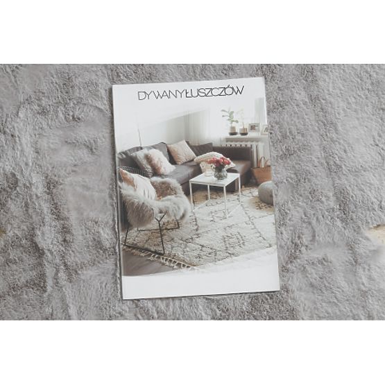 Pralna preproga SHAPE 3106 Cvet Shaggy - siva plišasta, proti zdrsu