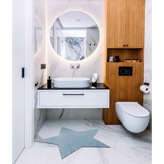 Pralna preproga SHAPE 3148 Zvezda Shaggy - modra plišasta, protizdrsna