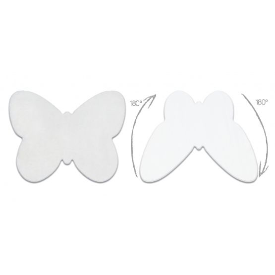 Pralna preproga SHAPE 3150 Metulj Shaggy - slonova kost plišasta, protizdrsna