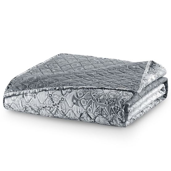 Pregrinjalo ALHAMBRA siva tiskani material mikrovlakno 220x240 DecoKing