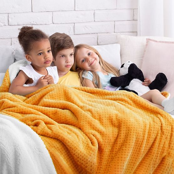 Pregrinjalo SHLEEPY oranžna z žakardnim vzorom klasični slog 170x210