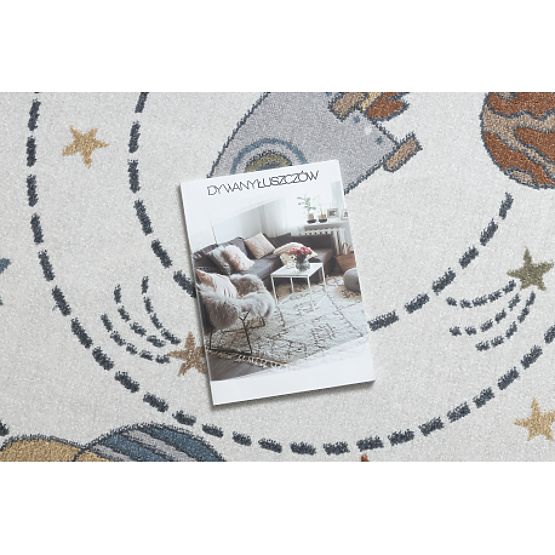 Preproga BONO 8288 krog Prostor, planeti kremna / antracit