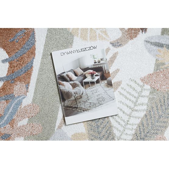 Preproga BONO 8426 krog Jungle, divje živali kremna / temno zlata