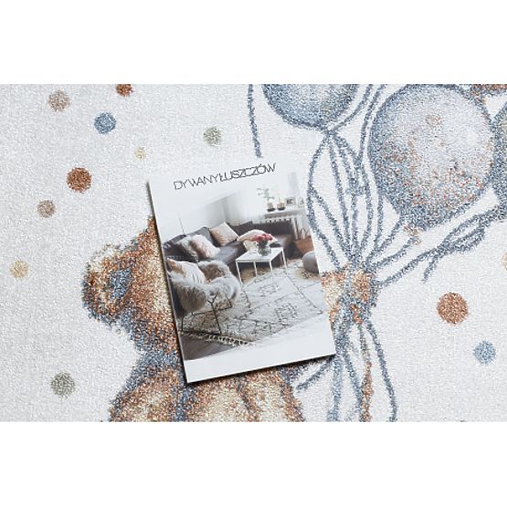 Preproga BONO 9614 krog Medved, baloni smetana / svetlo siva