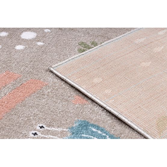 Preproga FUN Sweety za otroke, samorog, mavrica bež