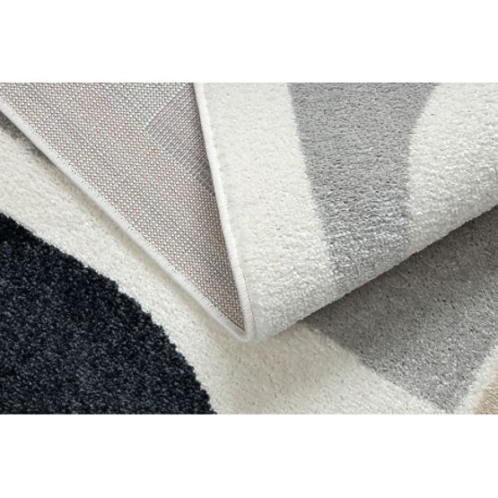 Preproga FUSION 0213 bela / temno roza - Geometrijska, moderna, abstraktna