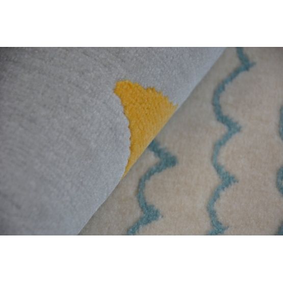 Preproga PASTEL 18409/652 - Oblak srce PTICA Siva KREMA turkizna