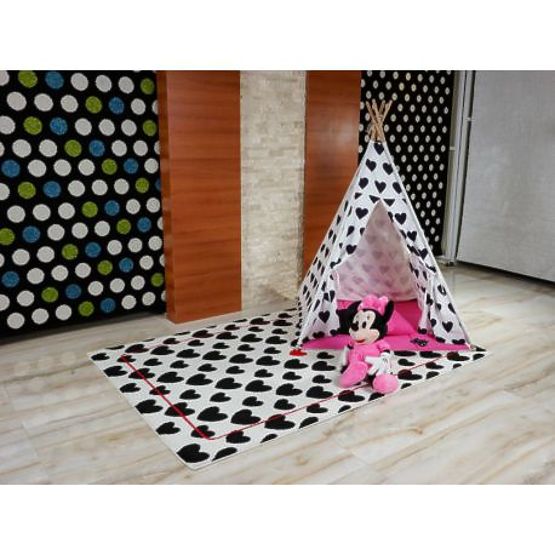 Preproga SKETCH - F755 krem/ črna - srce