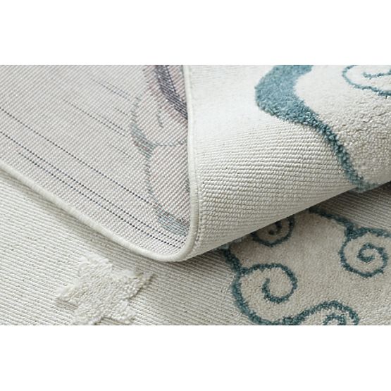 Preproga YOYO GD49 bela / siva - Samorog za otroke, strukturna, senzorične resice