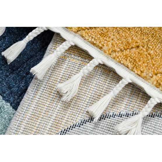 Preproga YOYO GD52 sivo / rumena - zvezde, oblaki, patchwork za otroke, strukturna, senzorična Resic