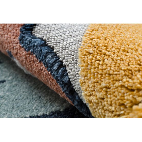 Preproga YOYO GD52 sivo / rumena - zvezde, oblaki, patchwork za otroke, strukturna, senzorična Resic