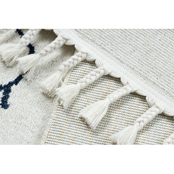 Preproga YOYO GD63 bela / temno modra - Oblak, kapljice za otroke, strukturna, senzorično Resice