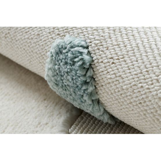 Preproga YOYO GD63 bela / temno modra - Oblak, kapljice za otroke, strukturna, senzorično Resice