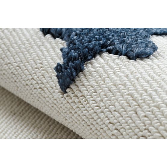 Preproga YOYO GD75 bela / siva - zvezde, krogi za otroke, strukturna, senzorična resice