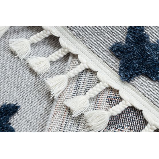 Preproga YOYO GD75 sivo / bela - zvezde, krogi za otroke, strukturna, senzorične resice