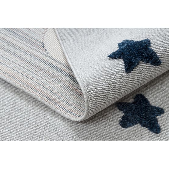 Preproga YOYO GD75 sivo / bela - zvezde, krogi za otroke, strukturna, senzorične resice