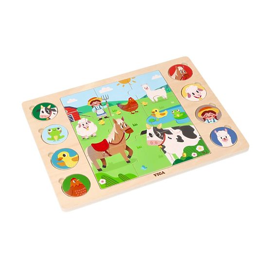 Puzzle 2v1 Kmetija - sestavljanka najdi senco
