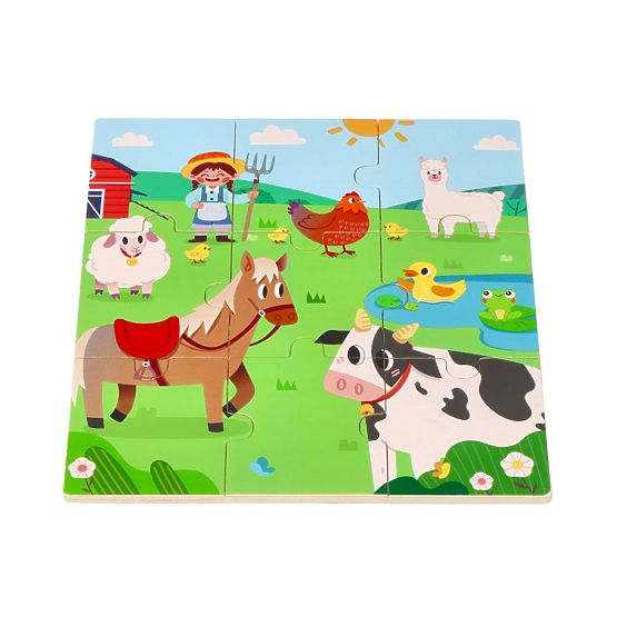 Puzzle 2v1 Kmetija - sestavljanka najdi senco