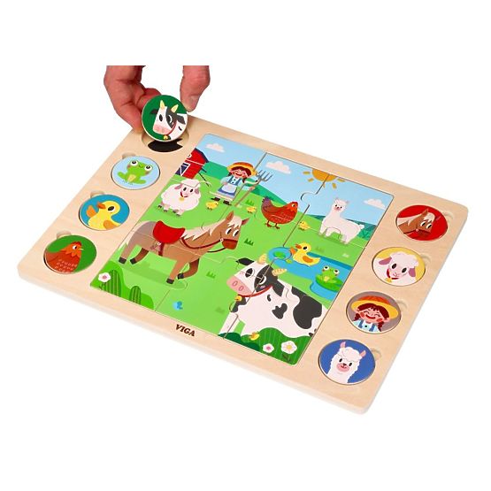 Puzzle 2v1 Kmetija - sestavljanka najdi senco