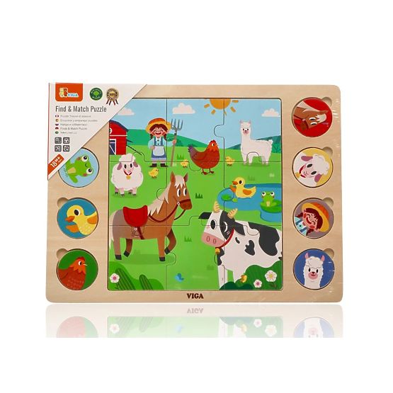 Puzzle 2v1 Kmetija - sestavljanka najdi senco