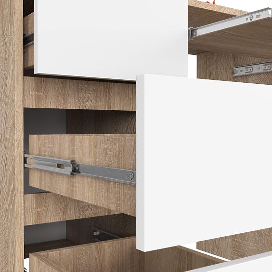 RAČUNALNIŠKA MIZA A-6 90 cm LEVA PK SONOMA / BELA