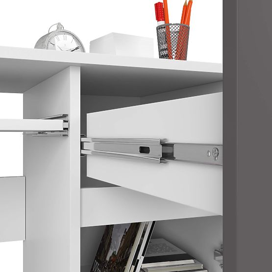 RAČUNALNIŠKA MIZA PIKSEL PK BELA / SIVA - DESNA