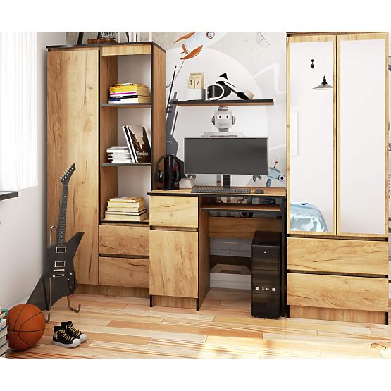 RAČUNALNIŠKA MIZA PIKSEL PK HRAST CRAFT - LEVA