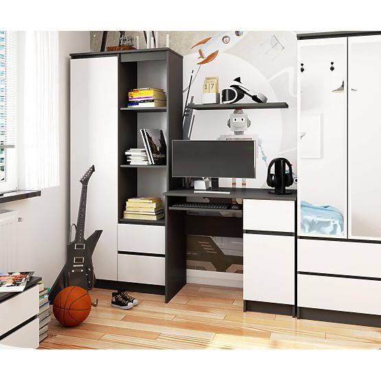 RAČUNALNIŠKA MIZA PIKSEL PK SIVA / BELA - DESNA