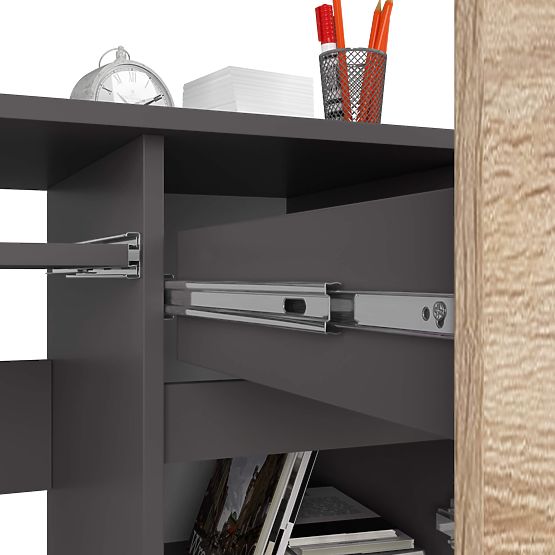 RAČUNALNIŠKA MIZA PIKSEL PK SIVA / HRAST SONOMA - DESNA