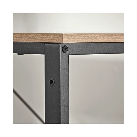 Računalniška miza z regalom in nastavljivimi nogami hrast sonoma