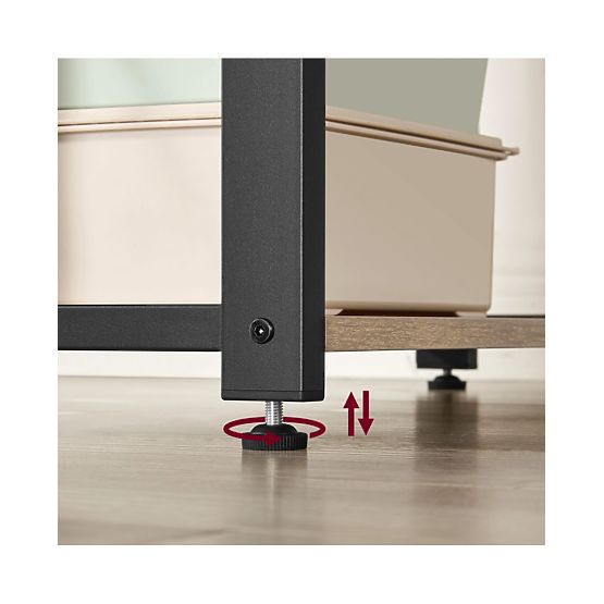 Računalniška miza z regalom in nastavljivimi nogami hrast sonoma