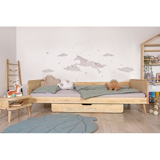 Rastoča postelja Nell 2v1 - naravna