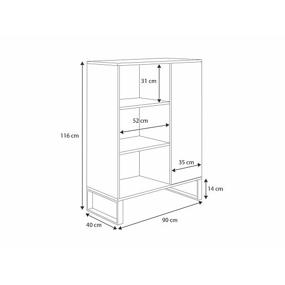 Regal omara Fondi zlati hrast craft, loft stil