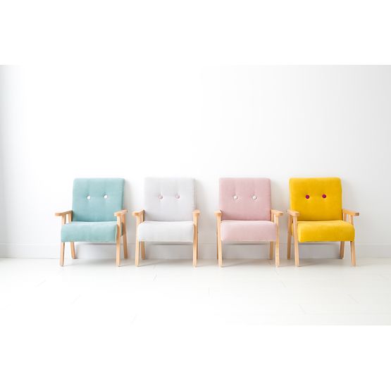 Retro otroški stol Velur - roza