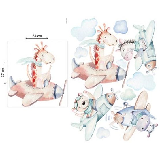 Stenska nalepka - Živali v letalih