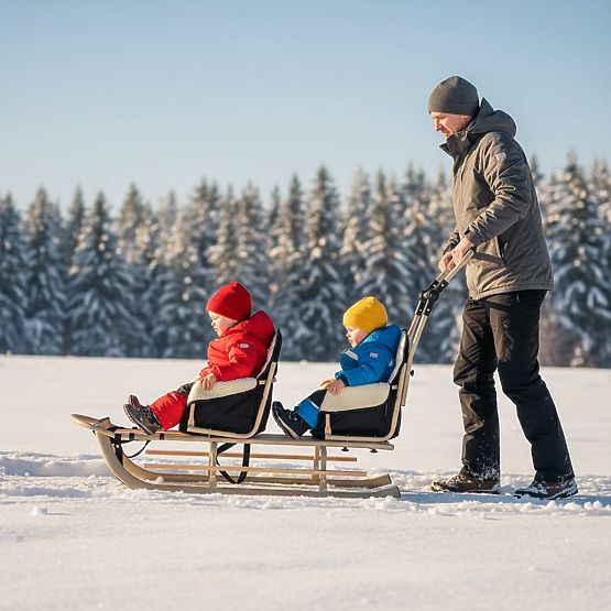 Sani za dvojčke Duo - črna barva sedeža