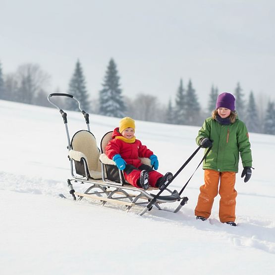 Sani za dvojčke Duo Sport - črna barva sedeža