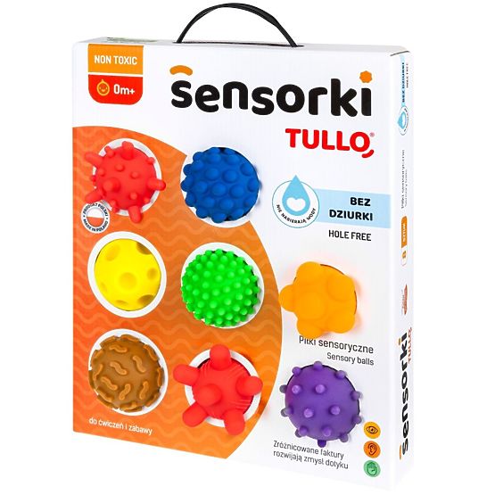 Senzorične žogice Tullo - 8 žogic brez odprtin