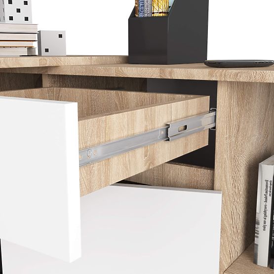 SESTAV CLP B-17 KOMODA + PISALNA MIZA PK SONOMA / BELA