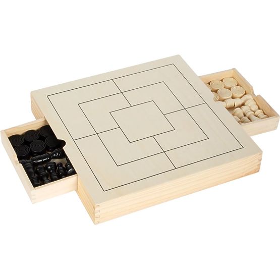 Set lesenih iger 3 v 1 - Šah, Dama, Mlin